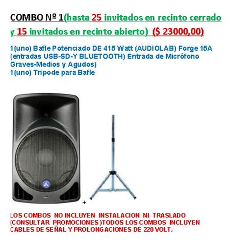 Alquiler Sonido Luces Microf. Bafles Consolas Humo Pantalla