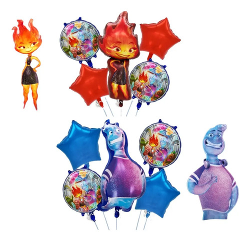 Pixar Elemental Globos Decoración Navideña Para Fiestas 5pcs