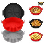 Kit 3 Forma Air Fryer De Silicone Reutilizável Antiaderente