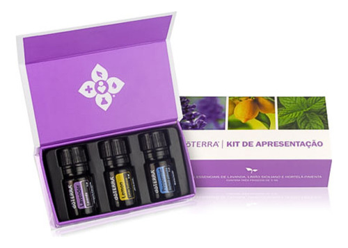 Doterra Kit Apresentação 3 Óleos Peppermint Lavanda E Lemon 5ml