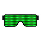 Gafas Led Recargables Usb Luminosas Moda Fiesta Verde