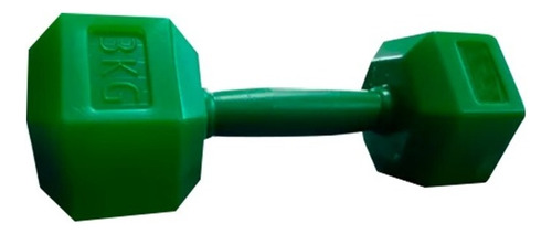 Mancuerna 3 Kg Pesa Plastica Rellena Gimnasia Por Unidad Pvc Color Verde