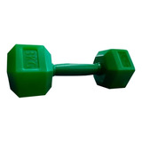 Mancuerna 3 Kg Pesa Plastica Rellena Gimnasia Por Unidad Pvc Color Verde