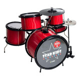 Bateria Infantil Star Kids Vermelha Completa Luen 44001vm