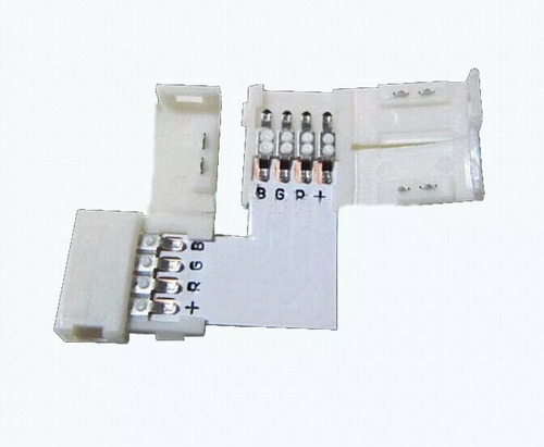 Kit 20 Conector Emenda L Rgb Led 3528 5050 10mm 4 Vias 