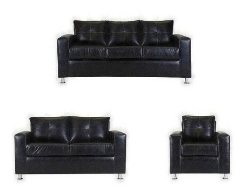 Living Facundo 321 Pata Metal Pu Negro / Muebles América