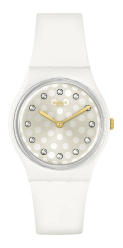 Reloj Swatch Sparkle Shine De Silicona Blanca Para Mujer Ss Color De La Malla Blanco Color Del Bisel Blanco Color Del Fondo Blanco