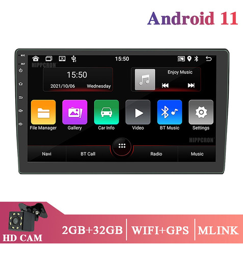 Radio De Coche Android 2 Din 9 Pulgadas, Reproductor Cámara