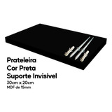 Prateleira Preta De Mdf 30x20 Suporte Invisível Decoração