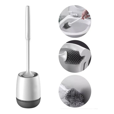 Escobilla Baño Con Soporte, Juego Cepillo Limpieza Silicona | MercadoLibre