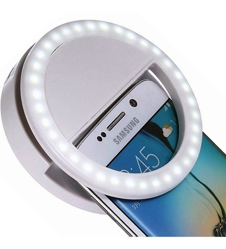 Aro Selfie Anillo Luz Led Recargable Usb Celular Blanco