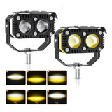 Faros Auxiliare Lupa Exploradoras Para Moto Con Estrobo 120w