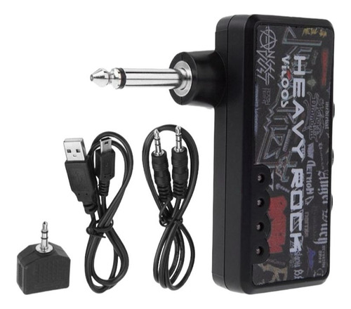 Amplificador Portatil + Fone Stereo Para Guitarra