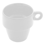 Xícara Caneca Empilhável P/ Chá Café De Cerâmica 210ml Cor Branco