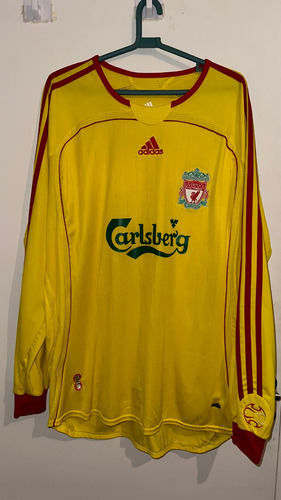 Camiseta Liverpool 2006/07 Gerrard adidas Manga Larga Fútbol