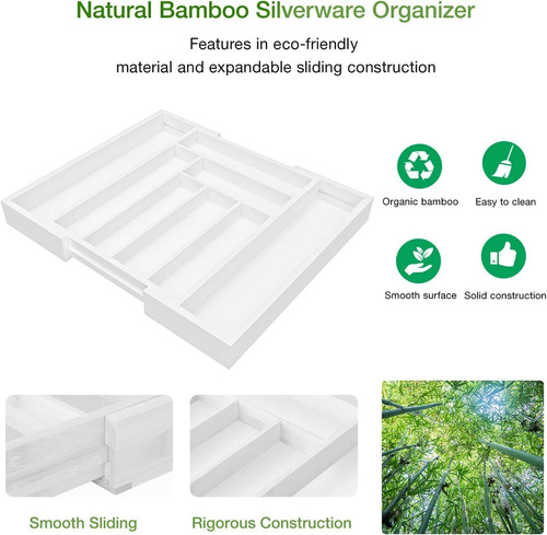 Organizador De Bambú Expandible - Cubiertos O Lo Que Quieras