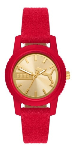 Reloj Mujer Puma Ultrafresh De Piel Color De La Correa Rojo