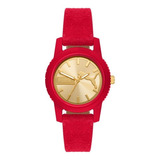 Reloj Mujer Puma Ultrafresh De Piel Color De La Correa Rojo