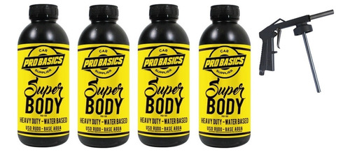 4 Lts Super Body Negro Base Agua + Pistola Aplicacion Oferta