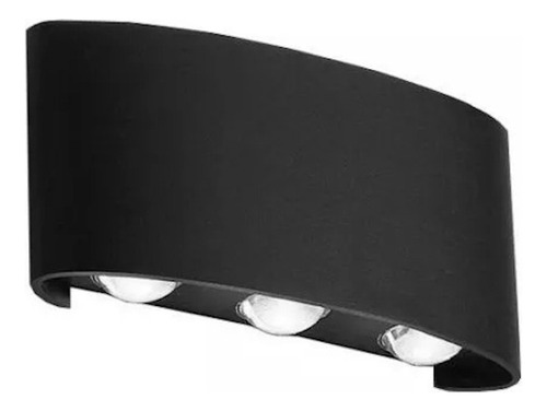 Arbotante Para Muro Led 12w Negro Luz Blanca Fria P/exterior