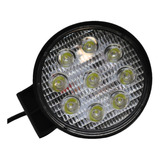 Faro De 9 Led Redondo 27 W 6cm Profundidad Blanco 12v 24v