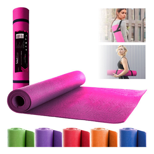 Tapete Portátil Yoga Pilates Fitness Ejercicio Relajación Color Rosa