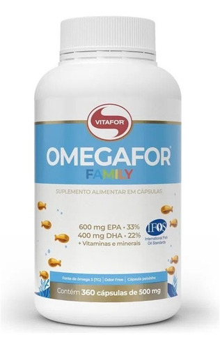 Omegafor Family Omega 3 + B-12 + D + K Selenio 360cp Vitafor