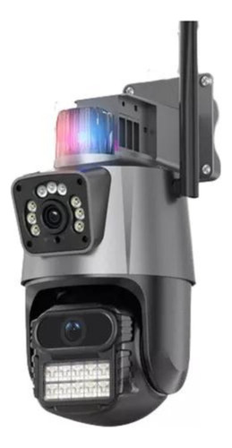 Câmera Wifi Lente E Tela Dupla Visão Noturna Luz De Polícia