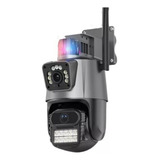 Câmera Wifi Lente E Tela Dupla Visão Noturna Luz De Polícia