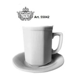 Juego Taza Cafe Americano Y Plato Porcelana Tsuji 550 Rayado