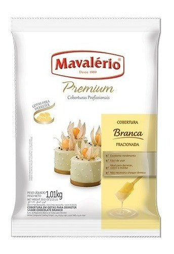 Gotas Chocolate Branco Fracionado 1,01kg Mavalério