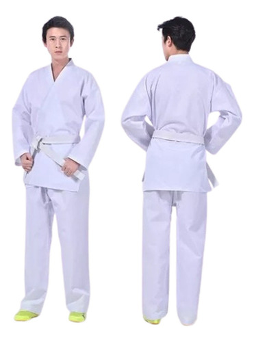 Traje Dobok De Kimonos Taekwondo Resistente Blanco Cómodo