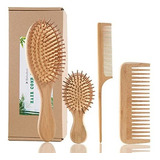 Cepillo Para Cabello - Bamboo Hair Brush Comb Set, Eco-frien