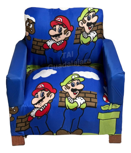 Sillón Infantil Para Niños Caricatura Mario Puf Personajes