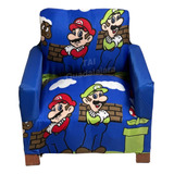 Sillón Infantil Para Niños Caricatura Mario Puf Personajes