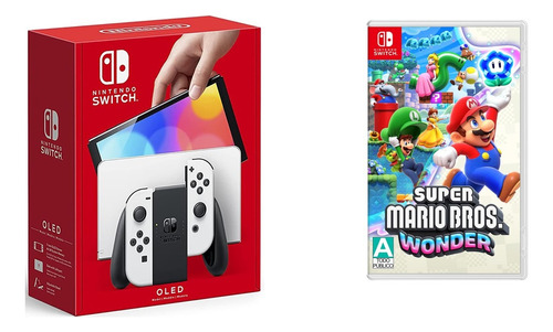 Nintendo Switch Oled 64gb Blanco + Juego Mario Bros Wonder