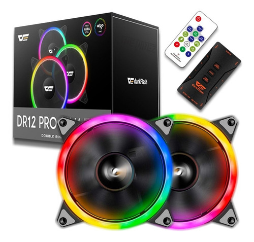 Ventilador Aigo Dr12 Pro Rgb D/face 2 Ventiladores+controlador+ir