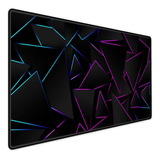 Mousepad Gamer Speed Extra Grande 120x60 Triangulo Neon Roxo