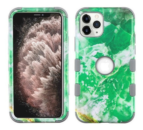 Funda Para iPhone 11 (6.1) Diseño Marbling Verde