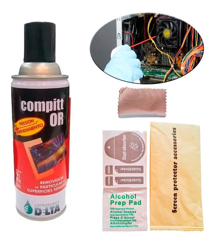 Compitt Or Aire Comprimido 450g Removedor + Kit De Limpieza