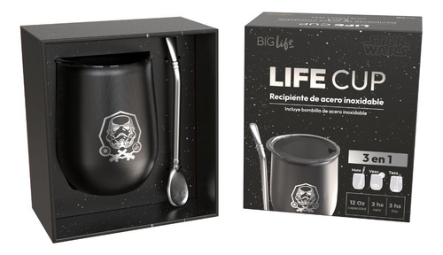 Mate-vaso-taza 3en1 Star Wars Lifecup Bombilla Acero Oficial