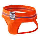 Cueca Jockstrap Masculina Respirável Jockmail Laranja Gay