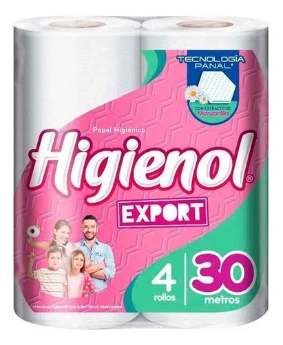 Papel Higiénico Higienol Export Simple Hoja 30 M De 4 U