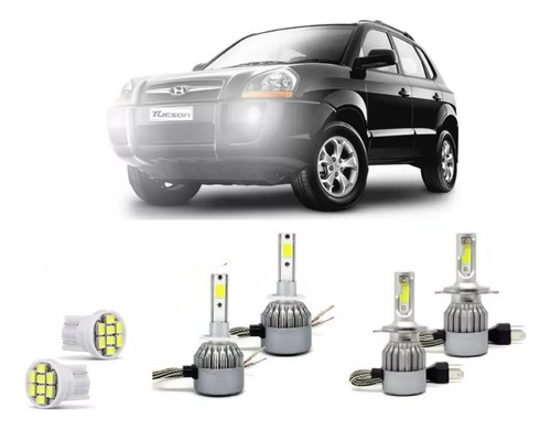 Kit Lampadas Led Tucson 2006 2007 A 2013 Farol Milha Alto/bx