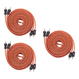 Kit 3 Cabos Flexível Rca 5m Automotivo Kx3 Laranja 4 Vias