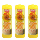 3 Velas Votiva Aroma Mel Aromática Amarela Perfumada Sorte