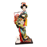 Estatua Japonesa De Geisha Con Kimono Para Niña, Adorno De