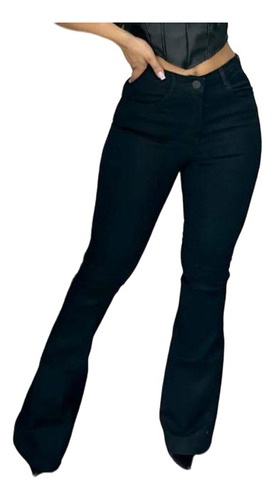 Calça Jeans Flare Feminina Boca De Sino Com Empina Bumbum