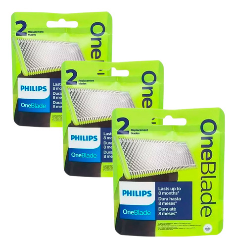 Set Repuestos Cuchillas Philips Oneblade Qp220/50 2 X 3u