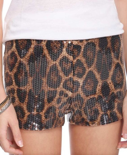 Short Minishort Brillo Noche Animal Print Sexy